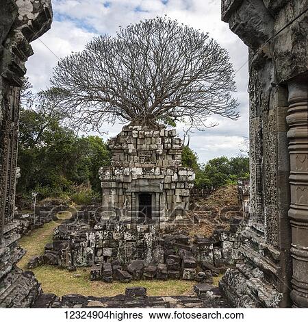Stock Photograph - Phnom Bok, Hindu temple in Temples of Angkor; Siem Reap Province, Cambodia. Fotosearch