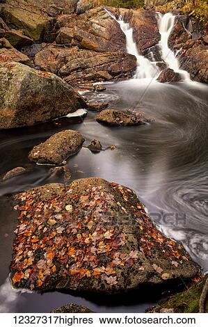 Stock Photograph - Pockwock Falls in autumn, Upper Hammonds Plains; Nova Scotia, Canada. Fotosearch