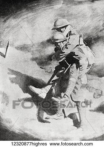 Poilu and Tommy after the painttng by Sir William Orpen. From the magazine Twenty Years After The Battlefields of 1914-1918 Then and Now by Sir Ernest Swinton published 1938. View Large Photo Image Stock Photograph - Poilu and Tommy after the painttng by Sir William Orpen. From the magazine Twenty Years After The Battlefields of 1914-1918 Then and Now by Sir Ernest Swinton published 1938.. Fotosearch