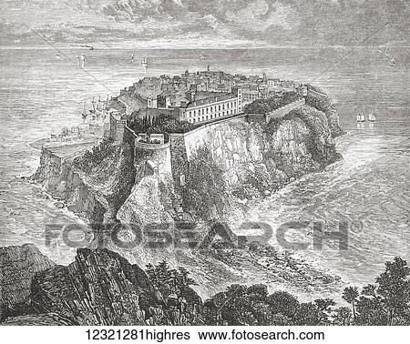 Principality of Monaco in the late 19th century. From Italian Pictures by Rev. Samuel Manning, published c. 1890. View Large Photo Image Stock Photograph - Principality of Monaco in the late 19th century. From Italian Pictures by Rev. Samuel Manning, published c. 1890.. Fotosearch