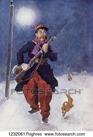 Stock Photograph - Qui Va La. From the picture by Will Owen from the book Princess Marie-Jos's Children's Book published 1916.. Fotosearch