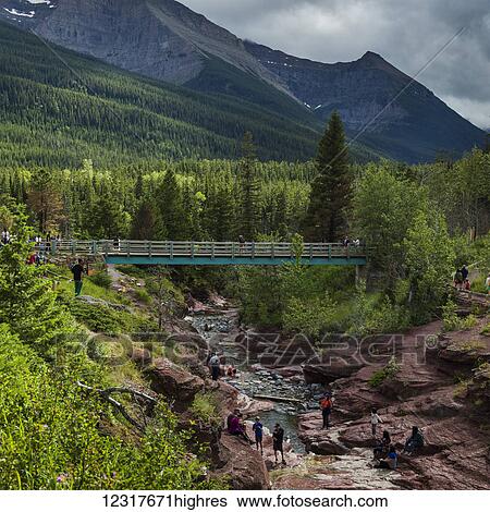 Stock Photograph - Red Rock Canyon, Waterton Lakes National park; Alberta, Canada. Fotosearch