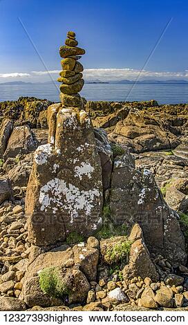 Rock pile at Tulm Bay; Isle of Skye, Scotland View Large Photo Image Stock Photograph - Rock pile at Tulm Bay; Isle of Skye, Scotland. Fotosearch