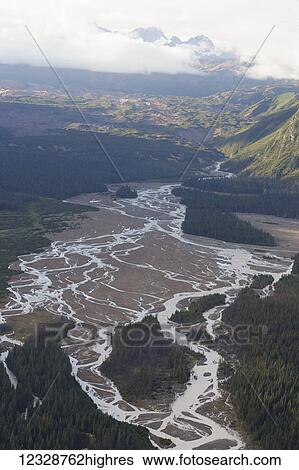 Stock Photograph - Saddle Mountain and Cook Inlet, South-central Alaska; Alaska, United States of America. Fotosearch