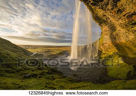 Seljandafoss, a beautiful waterfall along the south coast of Iceland; Iceland View Large Photo Image Stock Photograph - Seljandafoss, a beautiful waterfall along the south coast of Iceland; Iceland. Fotosearch