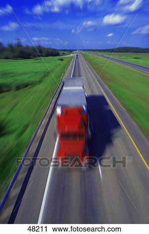 Semi truck on highway View Large Photo Image Stock Image - Semi truck on highway. Fotosearch