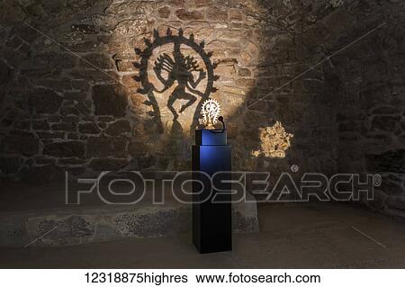 Stock Photograph - Shiva the Destroyer statue in the Atashgah Temple or Fire Temple of Baku, a Hindu and Zoroastrian place of worship in Surakhani; Baku, Azerbaijan. Fotosearch