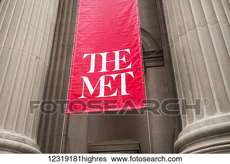 Stock Photograph - Sign for The Met, Metropolitan Opera House, Lincoln Center; New York City, New York, United States of America. Fotosearch