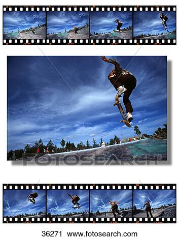 Skate boarder getting air in park View Large Photo Image Stock Image - Skate boarder getting air in park. Fotosearch
