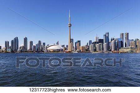 Skyline of Toronto viewed from Lake Ontario; Toronto, Ontario, Canada View Large Photo Image Stock Photograph - Skyline of Toronto viewed from Lake Ontario; Toronto, Ontario, Canada. Fotosearch