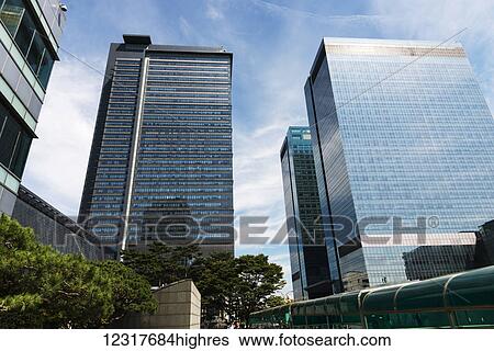 Stock Photograph - Skyscrapers; Seoul, South Korea. Fotosearch