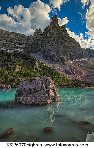 Stock Photograph - Sorapiss Lake, Italian Dolomites; Cortina, Italy. Fotosearch