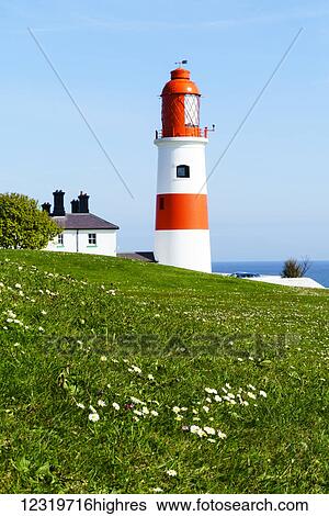 Stock Photograph - Souter Lighthouse; South Shields, Tyne and Wear, England. Fotosearch