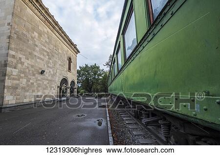 Stock Photograph - Stalin's railway carriage by the Joseph Stalin Museum; Gori, Shida Kartli, Georgia. Fotosearch