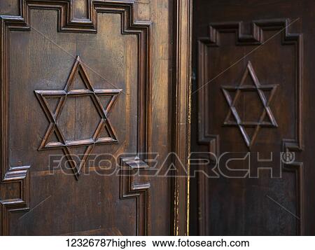 Star of David on wooden doors, Pinkas Synagogue; Prague, Czech Republic View Large Photo Image Stock Photograph - Star of David on wooden doors, Pinkas Synagogue; Prague, Czech Republic. Fotosearch