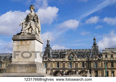 Stock Photograph - Statue in front of the Louvre; Paris, France. Fotosearch
