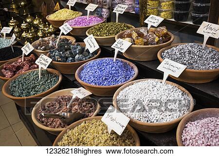 Stock Photograph - Stones for sale at the Arab Market in the Old City of Jerusalem; Jerusalem, Israel. Fotosearch