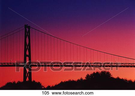 Suspension bridge at sunset Lions Gate Bridge Vancouver British Columbia View Large Photo Image Stock Photography - Suspension bridge at sunset Lions Gate Bridge Vancouver British Columbia. Fotosearch