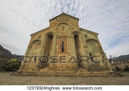 Stock Photograph - Svetitskhoveli Cathedral; Mtskheta, Mtskheta-Mtianeti, Georgia. Fotosearch