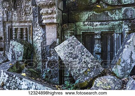 Stock Photograph - Ta Prohm Temple; Krong Siem Reap, Siem Reap Province, Cambodia. Fotosearch