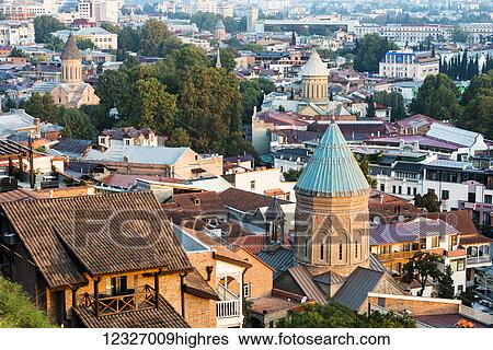Stock Photograph - Tbilisi, the capital and the largest city of Georgia, with numerous churches; Tbilisi, Georgia. Fotosearch