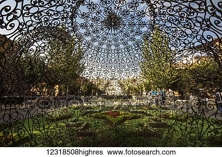 Stock Photograph - Tea Pavilion, sculpture by Joana Vasconcelos on display at the Cafesjian Museum of Art in the Yerevan Cascade; Yerevan, Armenia. Fotosearch