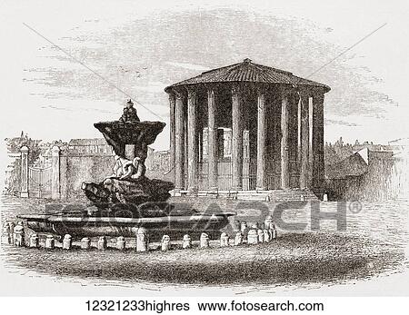 Temple of Vesta, Roman Forum, Rome, Italy in the late 19th century. From Italian Pictures by Rev. Samuel Manning, published c. 1890. View Large Photo Image Stock Photograph - Temple of Vesta, Roman Forum, Rome, Italy in the late 19th century. From Italian Pictures by Rev. Samuel Manning, published c. 1890.. Fotosearch