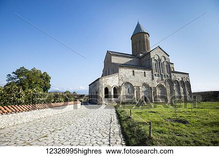 Stock Photograph - The 11th century cathedral at the Alaverdi Monastery, Georgian Orthodox monastery in the Kakheti region of Eastern Georgia; Kakheti, Georgia. Fotosearch