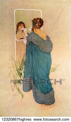 Stock Photograph - The Chic Frenchwoman. Colour illustration from the book France by Gordon Home published 1918. Fotosearch