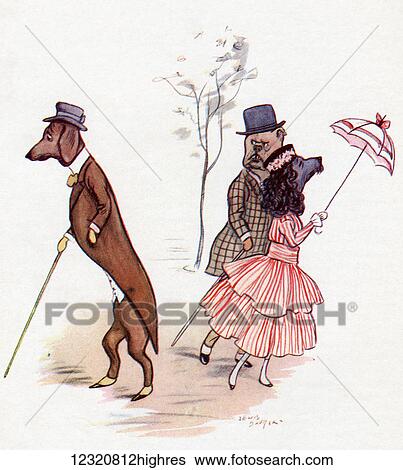 Stock Photograph - The Dog that Nobody Will Know. From the picture by Lewis Baumer from the book Princess Marie-Jos's Children's Book published 1916.. Fotosearch