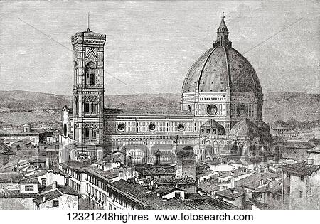 The Duomo and Campanile of The Basilica di Santa Maria del Fiore, Piazza del Duomo, Florence, Italy in the late 19th century. From Italian Pictures by Rev. Samuel Manning, published c. 1890. View Large Photo Image Stock Photograph - The Duomo and Campanile of The Basilica di Santa Maria del Fiore, Piazza del Duomo, Florence, Italy in the late 19th century. From Italian Pictures by Rev. Samuel Manning, published c. 1890.. Fotosearch