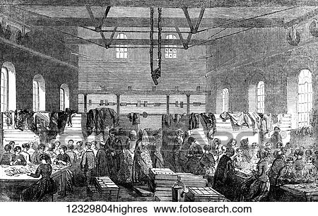 The Illustrated London News etching from 1854. Schlesinger and Co ammunition works at Northfleet. Ball cartridge making View Large Photo Image Stock Photograph - The Illustrated London News etching from 1854. Schlesinger and Co ammunition works at Northfleet. Ball cartridge making. Fotosearch