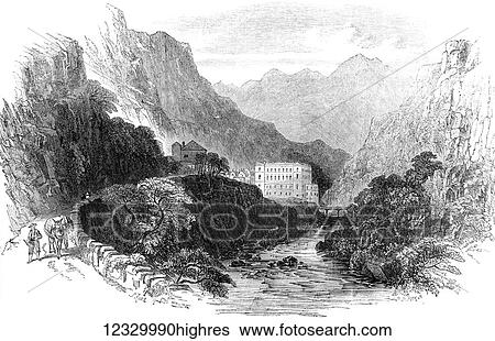 The Illustrated London News etching from 1854. Eaux-Chaudes is a spa in the valley of the Gave d'Ossau in the French Pyrenees View Large Photo Image Stock Photograph - The Illustrated London News etching from 1854. Eaux-Chaudes is a spa in the valley of the Gave d'Ossau in the French Pyrenees. Fotosearch