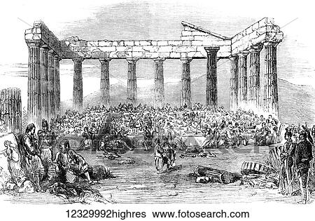 The Illustrated London News etching from 1854. Fete to officers of the English and French forces and the Greek army and navy in the Acropolis during the English, French occpation of Athen View Large Photo Image Stock Photograph - The Illustrated London News etching from 1854. Fete to officers of the English and French forces and the Greek army and navy in the Acropolis during the English, French occpation of Athen. Fotosearch