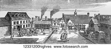 Stock Photograph - The Illustrated London News etching from 1854. Arundel House in 1646. Arundel House was a London town-house or palace located between the Strand and the River Thames, near St Clement Danes. It was originally the town house of the Bishops of Bath and.... Fotosearch