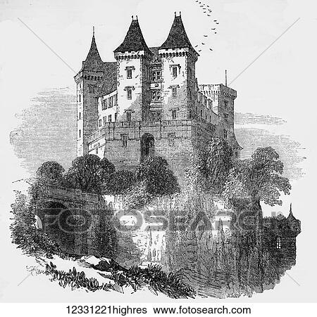 The Illustrated London News etching from 1854. The Chateau at Pau. The Chteau de Pau (English: Pau Castle) is a castle in the centre of the city of Pau, the capital of Pyrnes-Atlantiques and Barn. It dominates that quarter of the city. Henry IV of... View Large Photo Image Stock Photograph - The Illustrated London News etching from 1854. The Chateau at Pau. The Chteau de Pau (English: Pau Castle) is a castle in the centre of the city of Pau, the capital of Pyrnes-Atlantiques and Barn. It dominates that quarter of the city. Henry IV of.... Fotosearch