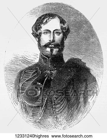 Stock Photograph - The Illustrated London News etching from 1854. His Grace the Duke of Leeds, mover of the address to Her Majesty, in the house of Lords. Francis George Godolphin D'Arcy D'Arcy-Osborne, 7th Duke of Leeds (21 May 1798 4 May 1859), styled Earl of Danby.... Fotosearch