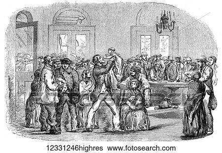 The Illustrated London News etching from 1854. Navvies at the North West Railway Terminus, Euston Square. Crimean war View Large Photo Image Stock Photograph - The Illustrated London News etching from 1854. Navvies at the North West Railway Terminus, Euston Square. Crimean war. Fotosearch