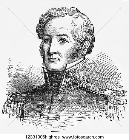 Stock Photograph - The Illustrated London News etching from 1854. Portrait of Rear Admiral Plumridge of the Baltic Fleet. Admiral Sir James Hanway Plumridge KCB MP (c. 1788 29 November 1863) was a British naval officer whose career extended from Trafalgar to the Crimean.... Fotosearch