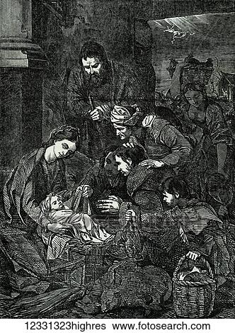 The Illustrated London News etching from 1854. The adoration of the shepherds View Large Photo Image Stock Photograph - The Illustrated London News etching from 1854. The adoration of the shepherds. Fotosearch