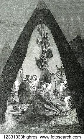 Stock Photograph - The Illustrated London News etching from 1854. Interior of an officers tent at Varna. Varna (Bulgarian:?????, pronounced [? varn? ]) is the third largest city in Bulgaria and the largest city and seaside resort on the Bulgarian Black Sea Coast. Situated.... Fotosearch