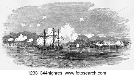 The Illustrated London News etching from 1854. The Valorous chasing russian steamers into sebastopol. Crimean war View Large Photo Image Stock Photograph - The Illustrated London News etching from 1854. The Valorous chasing russian steamers into sebastopol. Crimean war. Fotosearch