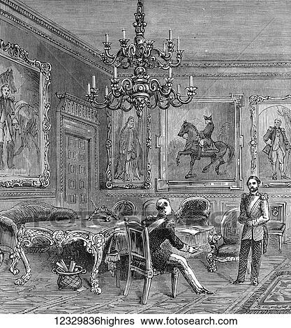 Stock Photograph - The life and times of Queeen Victoria 1901. The council chamber St James Palace. Fotosearch