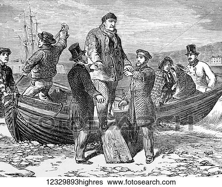 Stock Photograph - The life and times of Queeen Victoria 1901. Landing of Louis Philippe in Newhaven. Fotosearch
