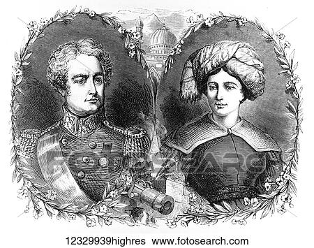 Stock Photograph - The life and times of Queeen Victoria 1901. Sir Robert and Lady Sale. Fotosearch