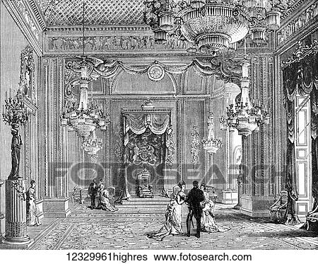 Stock Photograph - The life and times of Queeen Victoria 1901. The Throne room Buckingham Palace. Fotosearch