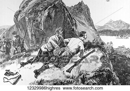 Stock Photograph - The life and times of Queeen Victoria 1901. Prince Al; bert deer stalking in the highlands of Scotland. Fotosearch