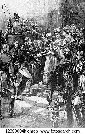 Stock Photograph - The life and times of Queeen Victoria 1901. The reception of Louis Philippe at Windsor Castle with Queen Victoria. Fotosearch