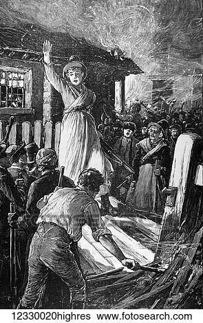 Stock Photograph - The life and times of Queeen Victoria 1901. Rebecca, Riot in South Wales. Fotosearch