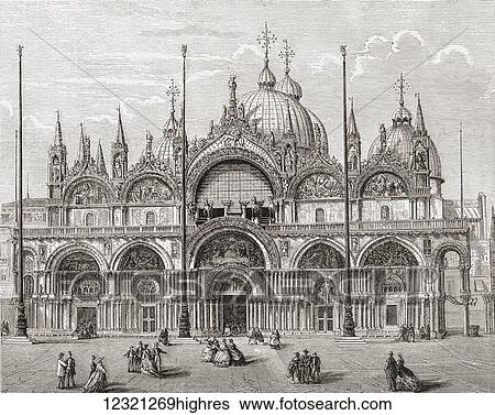 The Patriarchal Cathedral Basilica of Saint Mark, or Saint Mark's Basilica, Venice, Italy in the late 19th century. From Italian Pictures by Rev. Samuel Manning, published c. 1890. View Large Photo Image Stock Photograph - The Patriarchal Cathedral Basilica of Saint Mark, or Saint Mark's Basilica, Venice, Italy in the late 19th century. From Italian Pictures by Rev. Samuel Manning, published c. 1890.. Fotosearch
